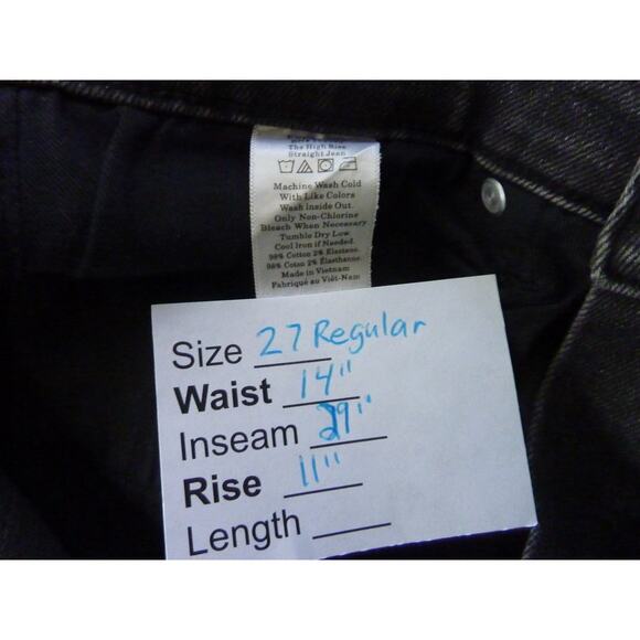 Everlane High Rise Straight Jeans Black The Cheeky Size 27 Regular - Picture 6 of 6